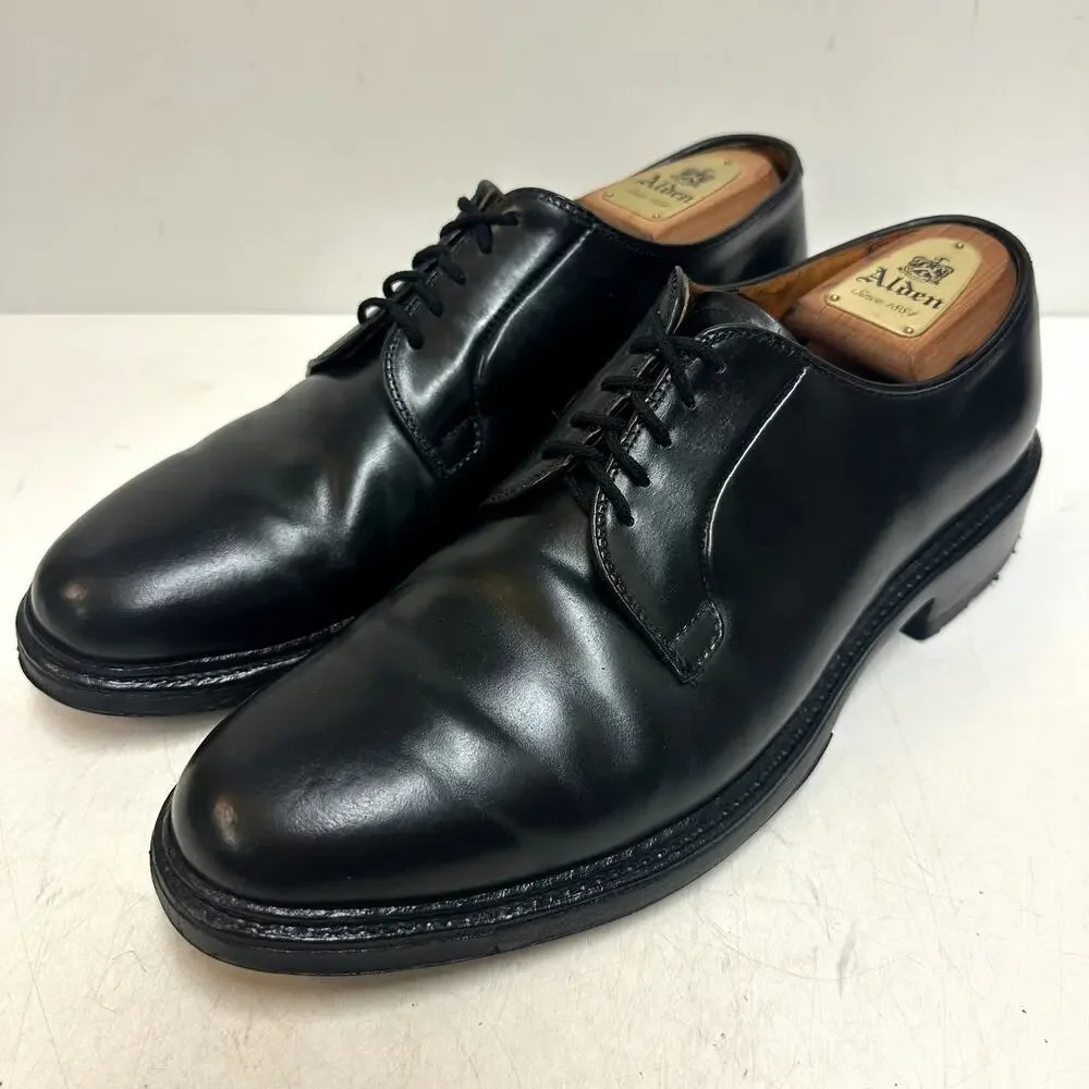 NEW HEELS Alden Black Shell Cordovan Plain Toe Blucher CUSTOM RARE MiUSA 10 B